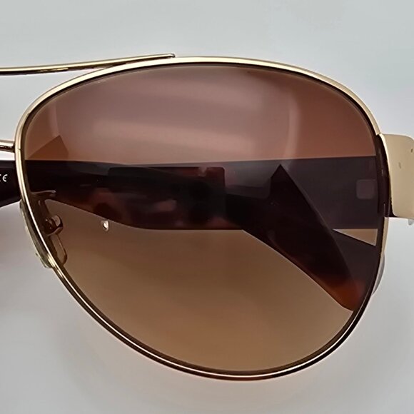 Coach HC7049 L944 Olivia Gold Tortoise Frame Brown Gradient Aviator Sunglasses - Picture 13 of 15